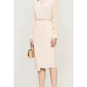 Max Mara “Manuel” Belted Wool Blend Dress
